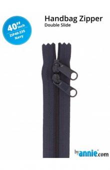 40'' Double-Slide Handbag Zipper Navy 