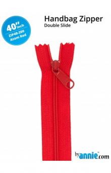 40'' Double-Slide Handbag Zipper Atom Red 
