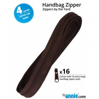 4y Handbag Zippers by the Yard Sable 