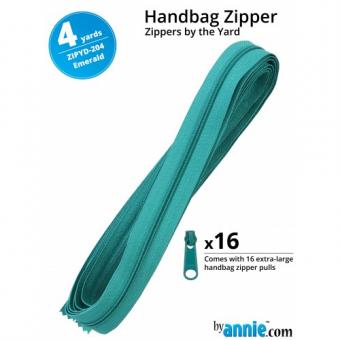 4y Handbag Zippers by the Yard Emerald 
