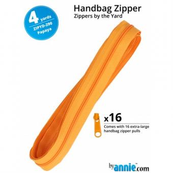 4y Handbag Zippers by the Yard Papaya 